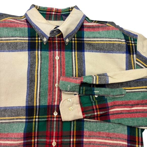 GAP Other - Vintage Gap Men Large Plaid Flannel Shirt Multi Color Heavy Cotton Button Down